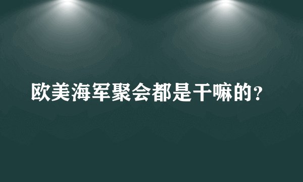 欧美海军聚会都是干嘛的？