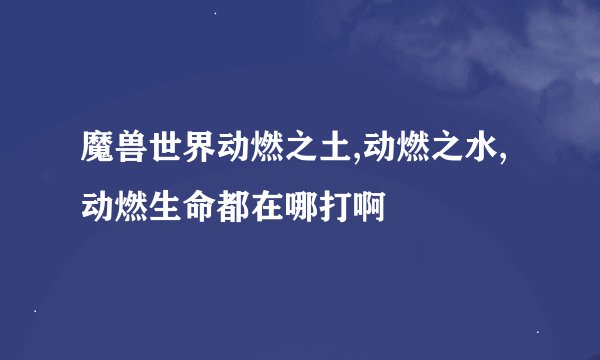 魔兽世界动燃之土,动燃之水,动燃生命都在哪打啊