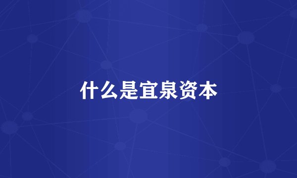 什么是宜泉资本
