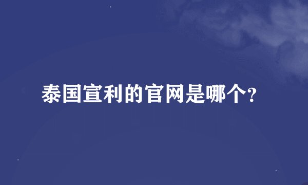 泰国宣利的官网是哪个？