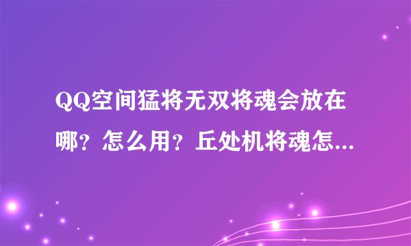 QQ空间猛将无双将魂会放在哪？怎么用？丘处机将魂怎么得？_36