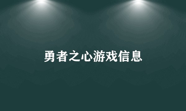勇者之心游戏信息