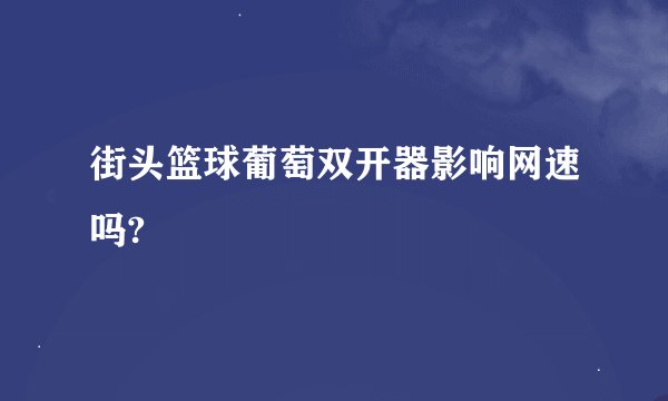 街头篮球葡萄双开器影响网速吗?