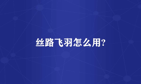 丝路飞羽怎么用?