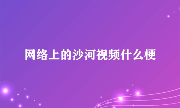网络上的沙河视频什么梗