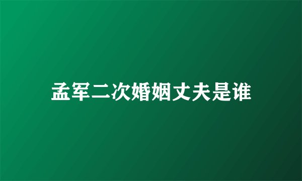 孟军二次婚姻丈夫是谁