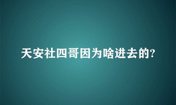 天安社四哥因为啥进去的?