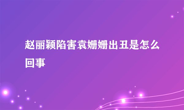 赵丽颖陷害袁姗姗出丑是怎么回事