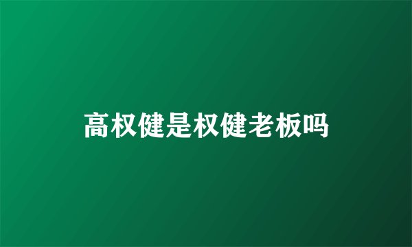 高权健是权健老板吗
