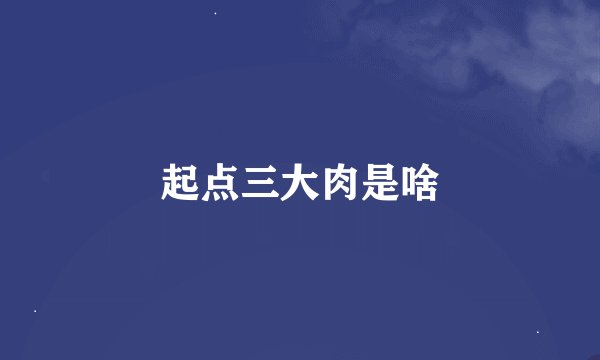 起点三大肉是啥