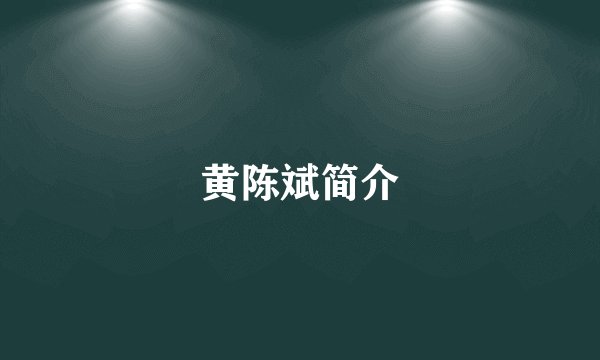 黄陈斌简介