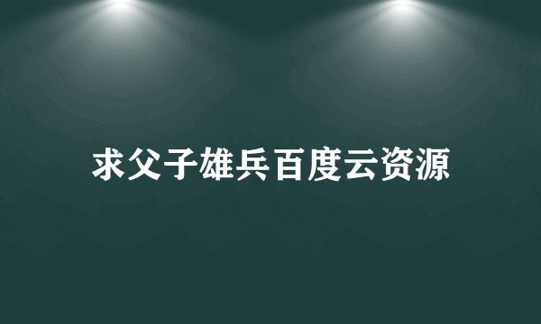 求父子雄兵百度云资源