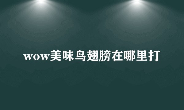 wow美味鸟翅膀在哪里打