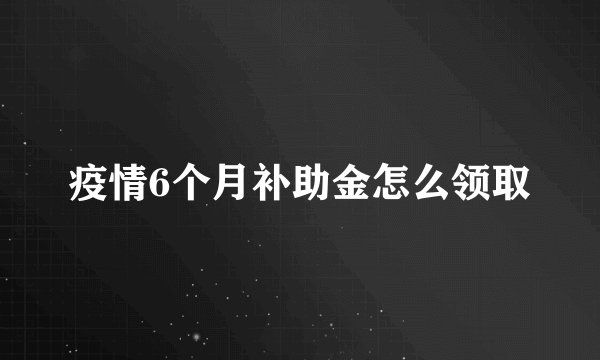疫情6个月补助金怎么领取
