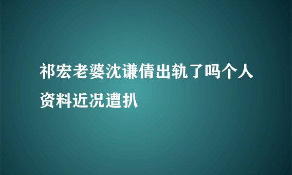 祁宏老婆沈谦倩出轨了吗个人资料近况遭扒