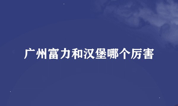 广州富力和汉堡哪个厉害