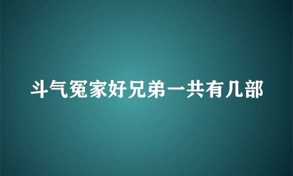 斗气冤家好兄弟一共有几部