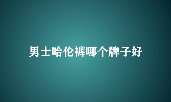 男士哈伦裤哪个牌子好