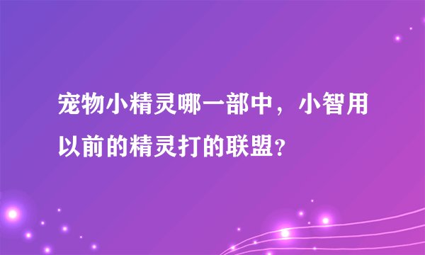 宠物小精灵哪一部中，小智用以前的精灵打的联盟？
