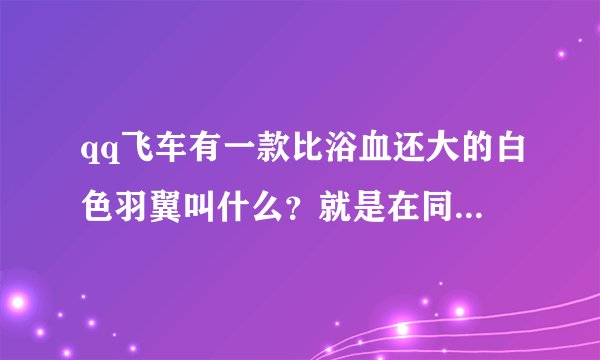qq飞车有一款比浴血还大的白色羽翼叫什么？就是在同城交友里出现过的那款。