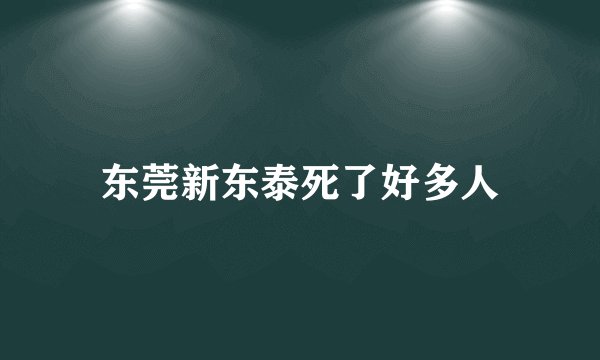 东莞新东泰死了好多人