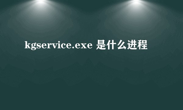 kgservice.exe 是什么进程