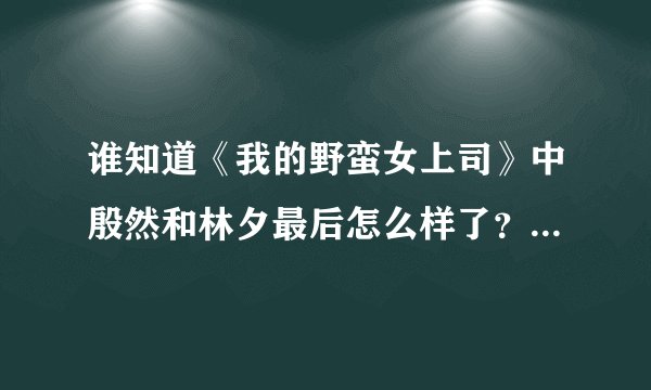 谁知道《我的野蛮女上司》中殷然和林夕最后怎么样了？我要原作的结局