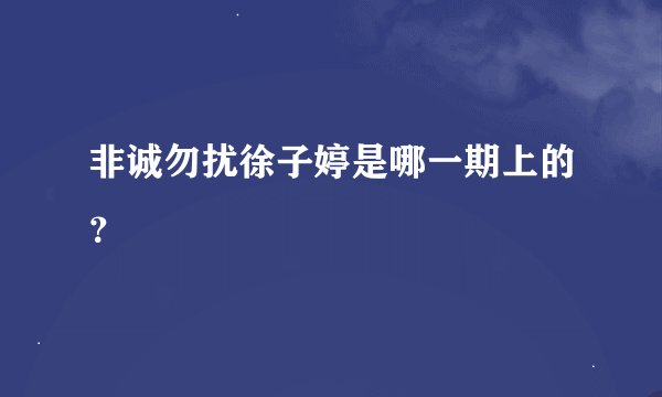 非诚勿扰徐子婷是哪一期上的？
