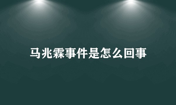 马兆霖事件是怎么回事