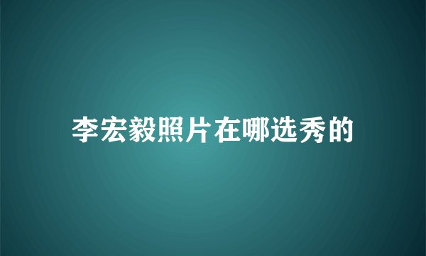 李宏毅照片在哪选秀的