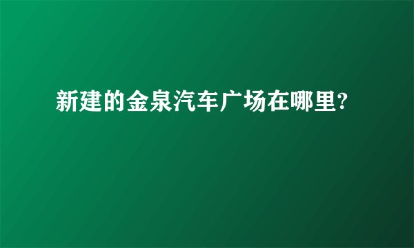 新建的金泉汽车广场在哪里?