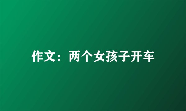 作文：两个女孩子开车