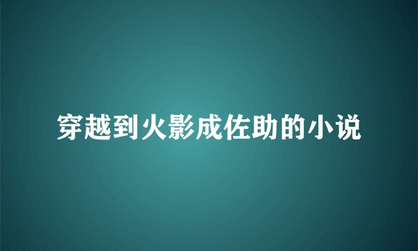 穿越到火影成佐助的小说