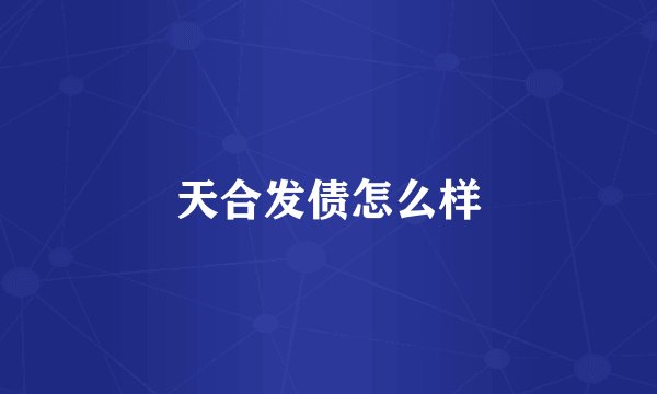 天合发债怎么样