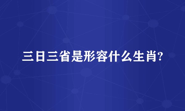 三日三省是形容什么生肖?