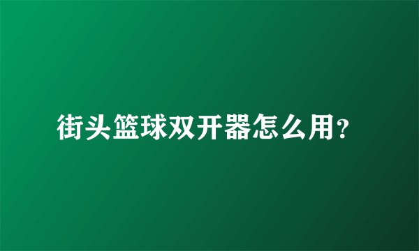 街头篮球双开器怎么用?