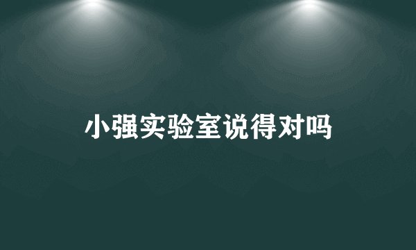 小强实验室说得对吗