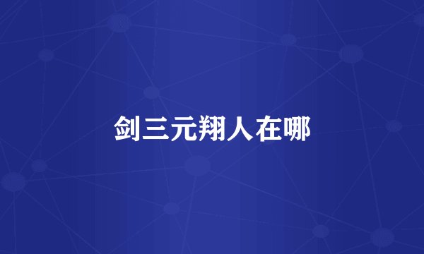 剑三元翔人在哪
