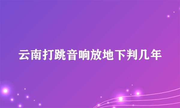 云南打跳音响放地下判几年