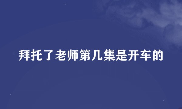 拜托了老师第几集是开车的