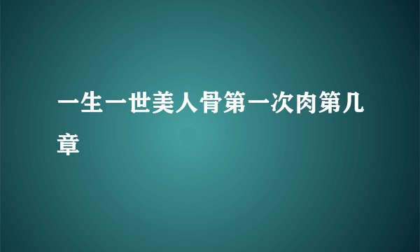 一生一世美人骨第一次肉第几章