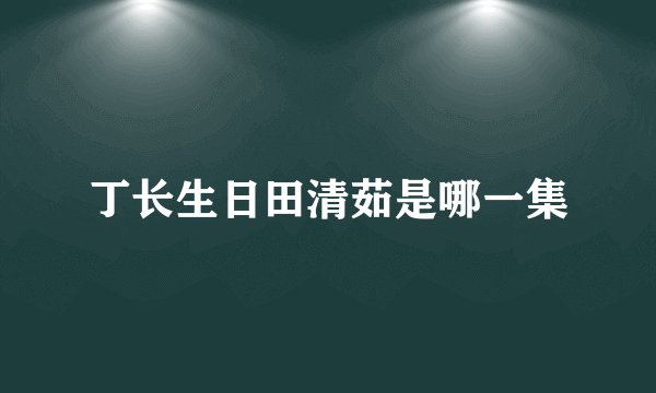 丁长生日田清茹是哪一集