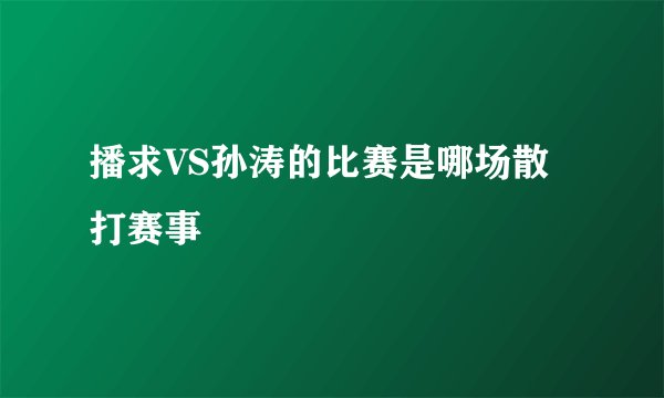 播求VS孙涛的比赛是哪场散打赛事
