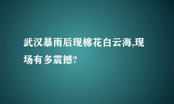 武汉暴雨后现棉花白云海,现场有多震撼?