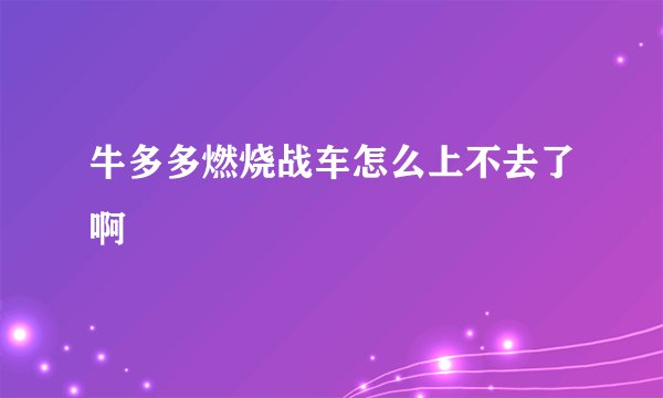 牛多多燃烧战车怎么上不去了啊
