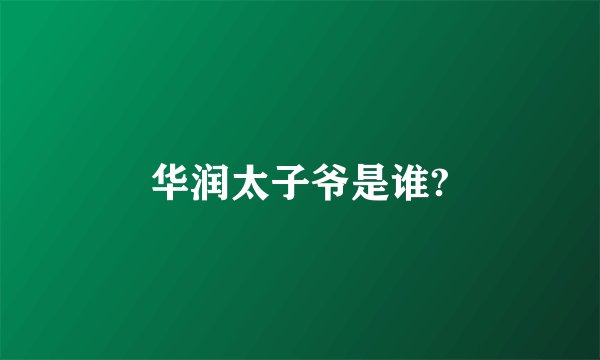 华润太子爷是谁?