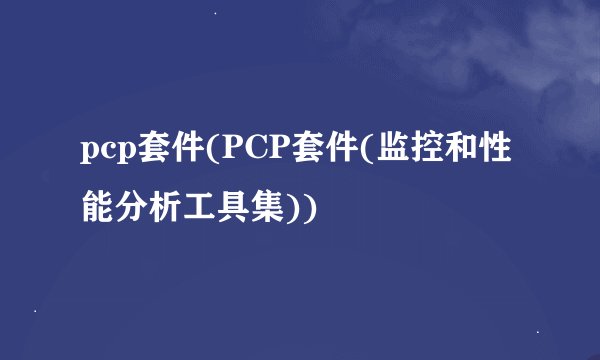 pcp套件(PCP套件(监控和性能分析工具集))