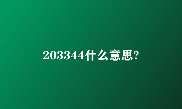 203344什么意思?