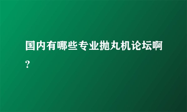 国内有哪些专业抛丸机论坛啊?