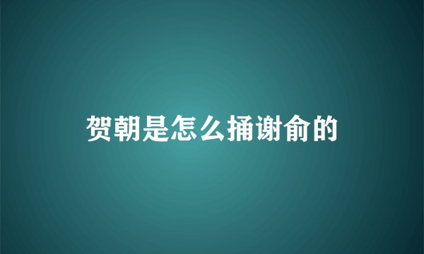 贺朝是怎么捅谢俞的